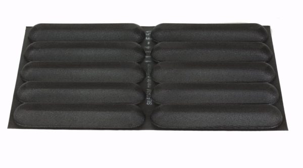 Tapis de cuisson perforé pour Sub Rouleaux, 10 Cavities, noir, 1