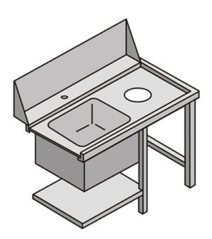 TVSFX TABLE AVEC EVIER ET TROU ENTREE FRONTALE