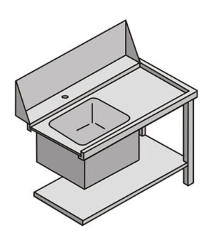 TVSX TABLE AVEC EVIER ENTREE GAUCHE